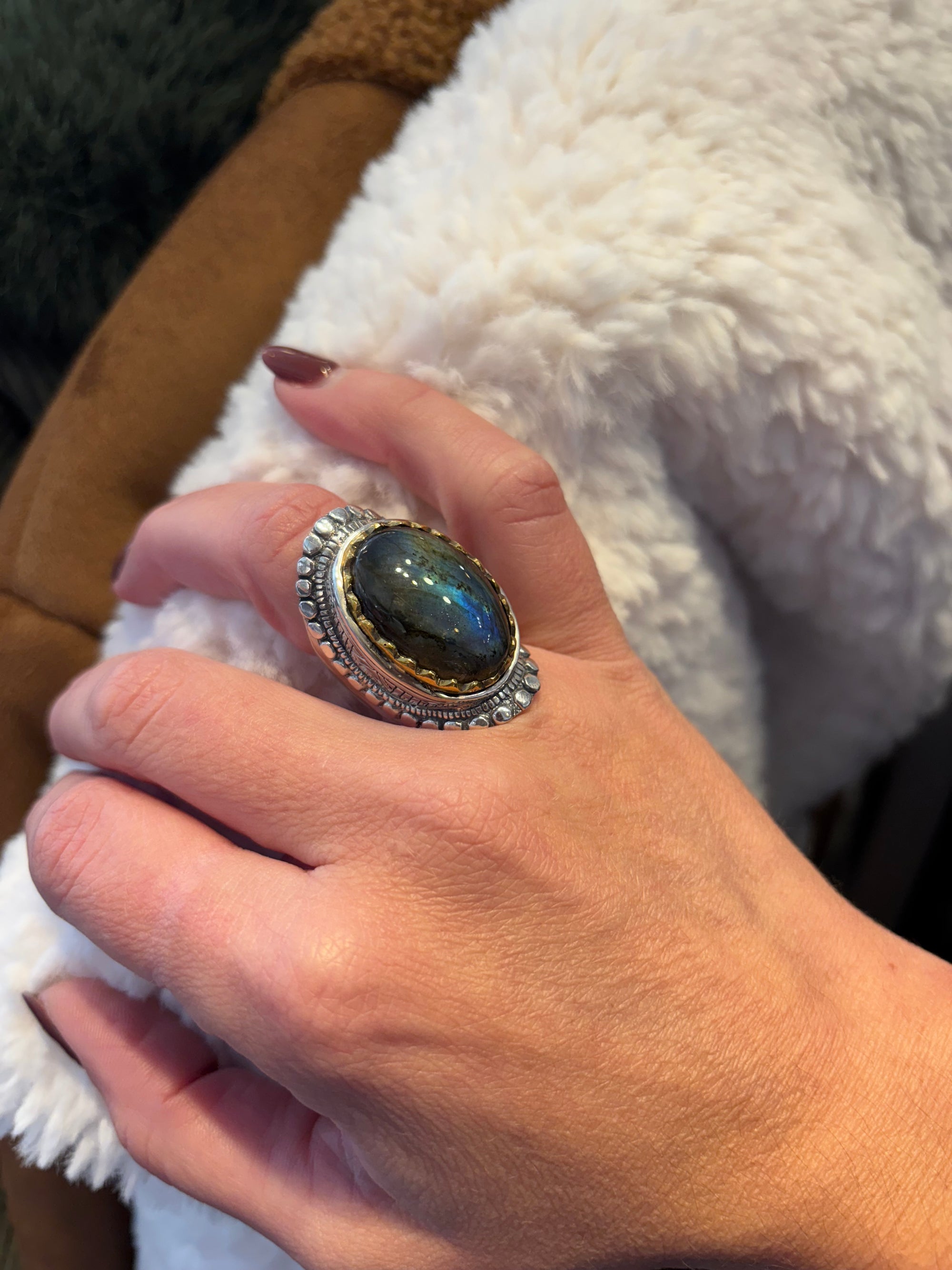 Bague jalan labradorite