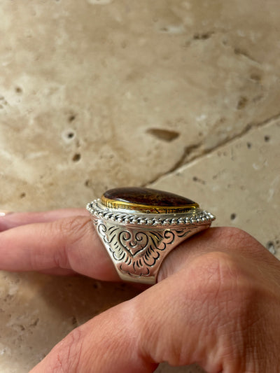 bague argent et pietersite jalan