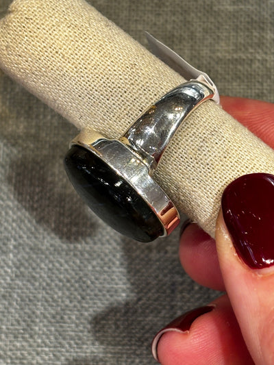 bague labradorite et argent