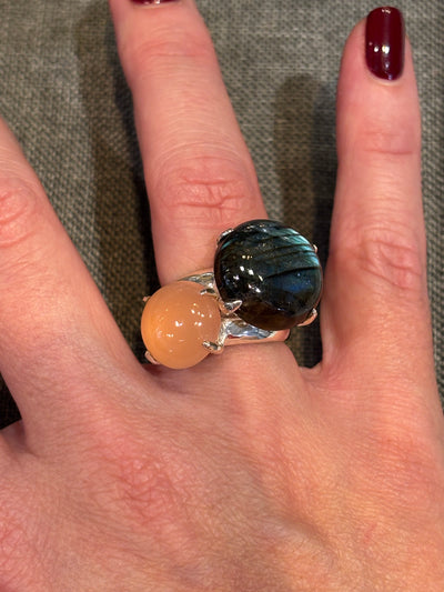 bague cayon double pierres