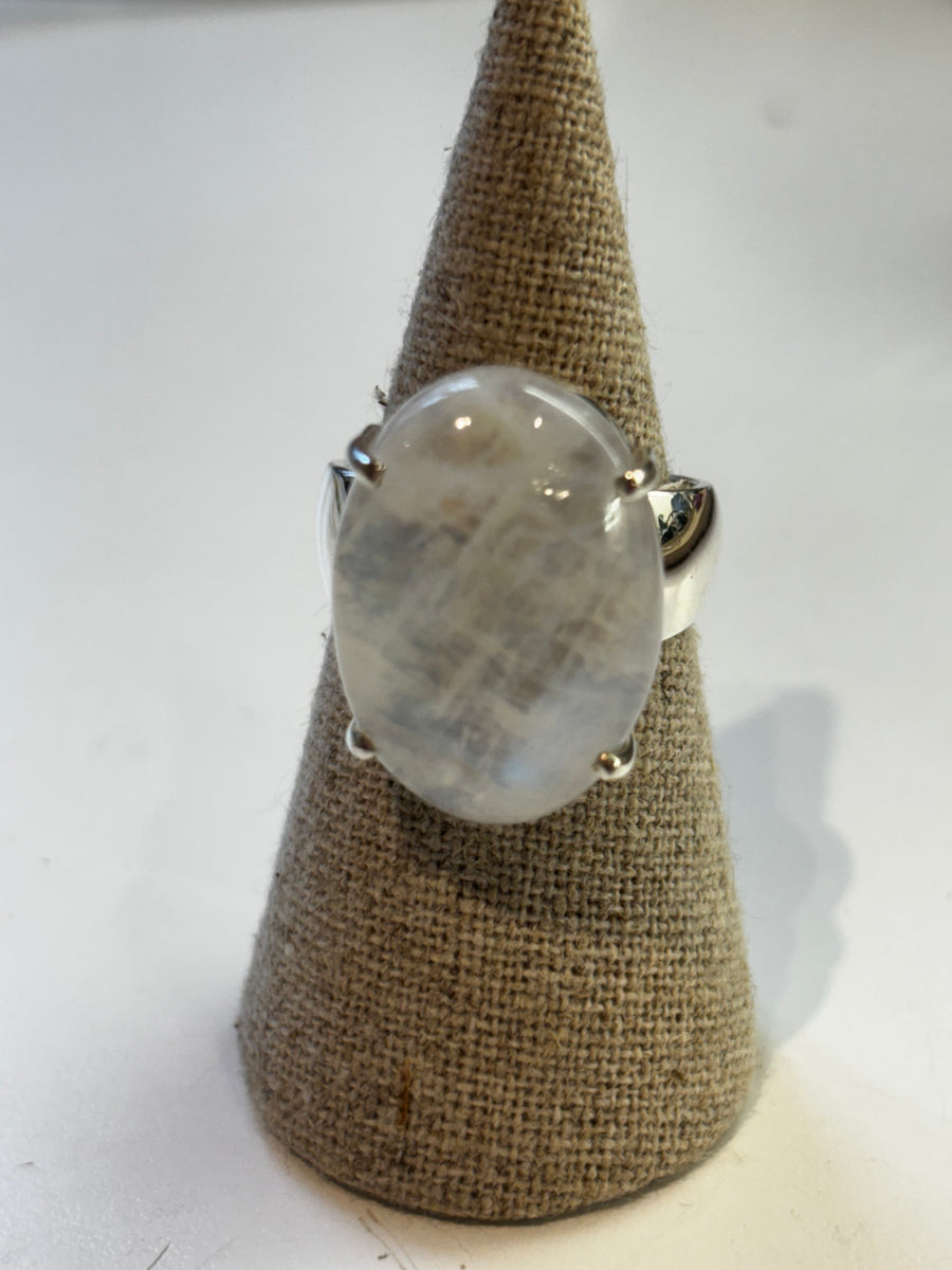 bague argent et pierre de lune