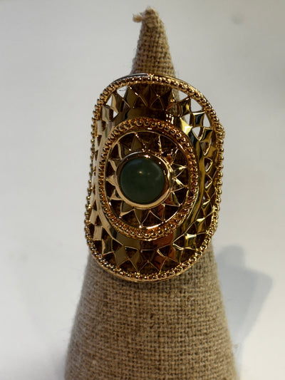 bague jade et plaque or