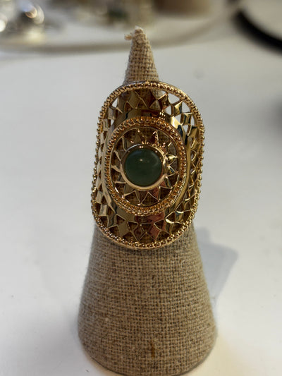 bague jade et plaque or
