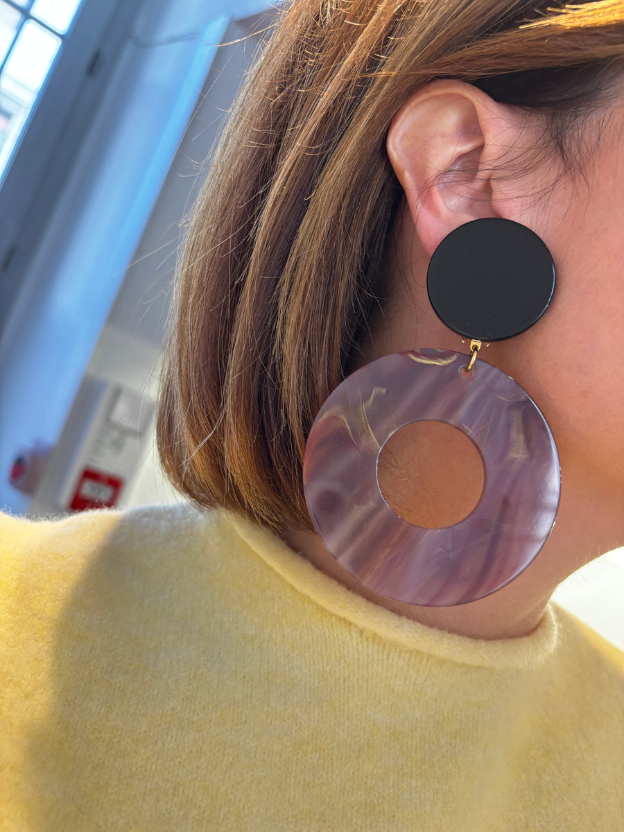 Boucles d'oreilles mauve Francine Bramli