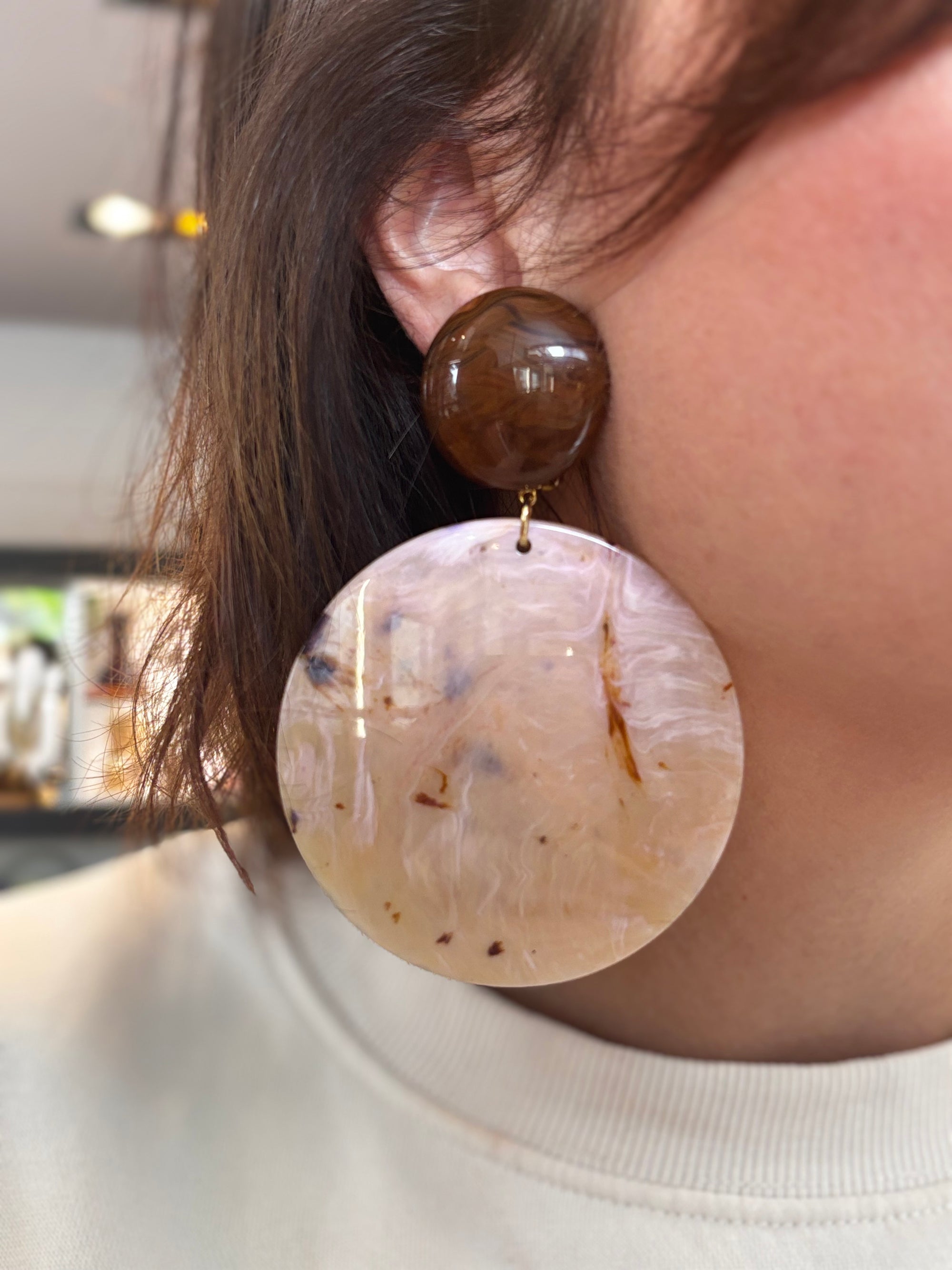 boucles d'oreilles crême Francine Bramli