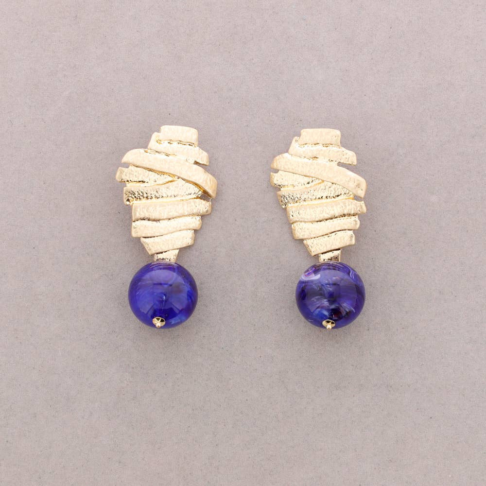 Boucles d'oreilles Forme Métal Pendentif Boule Résine