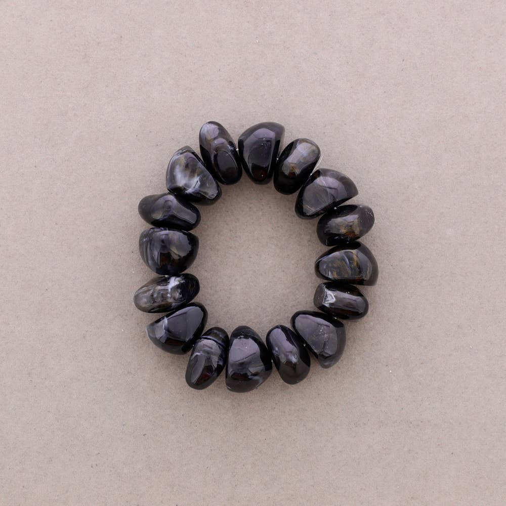 Bracelet Élastique Perles Irrégulières Résine