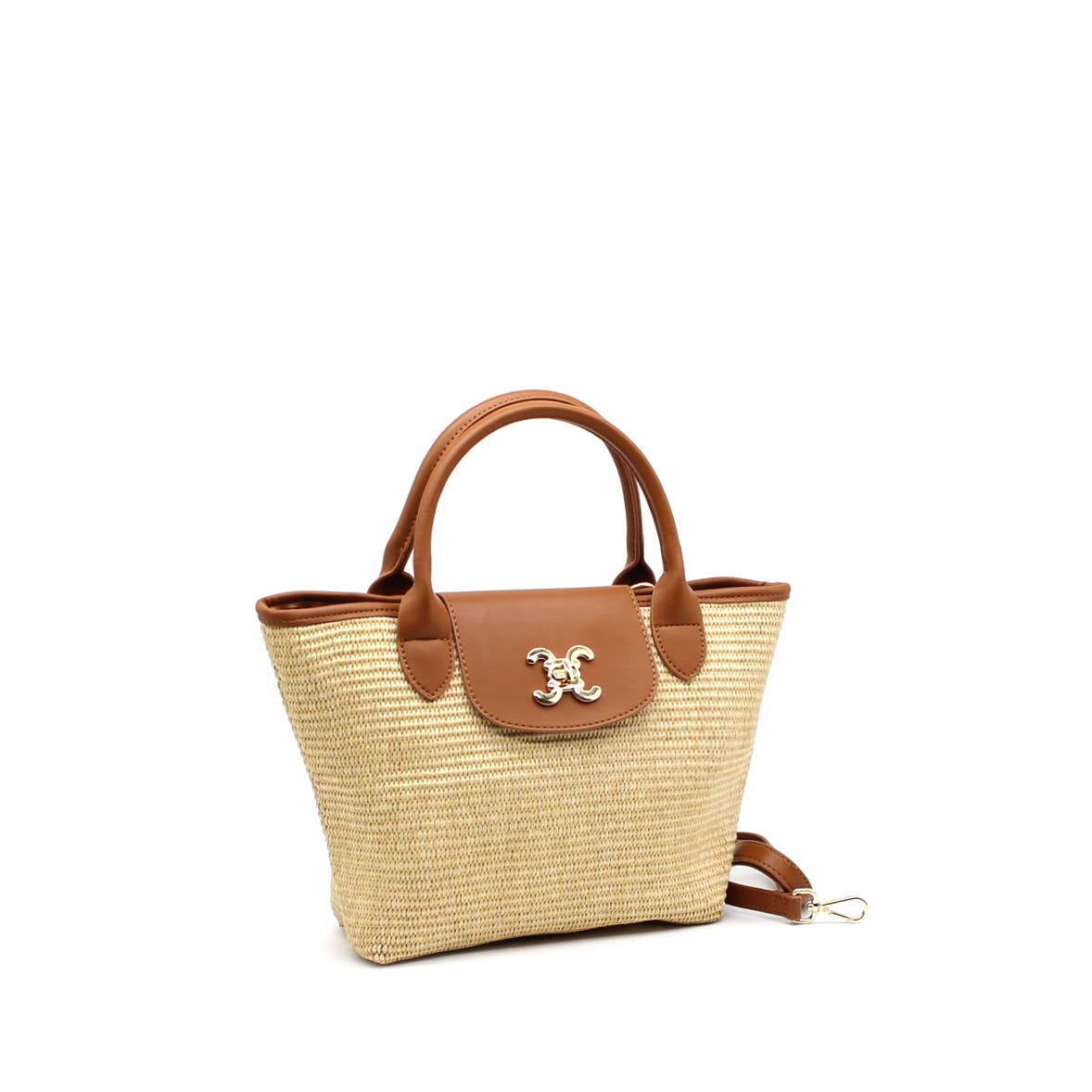 Petit sac effet paille logo CC cabas
