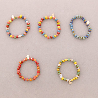 Bracelet élastique avec perles en céramique