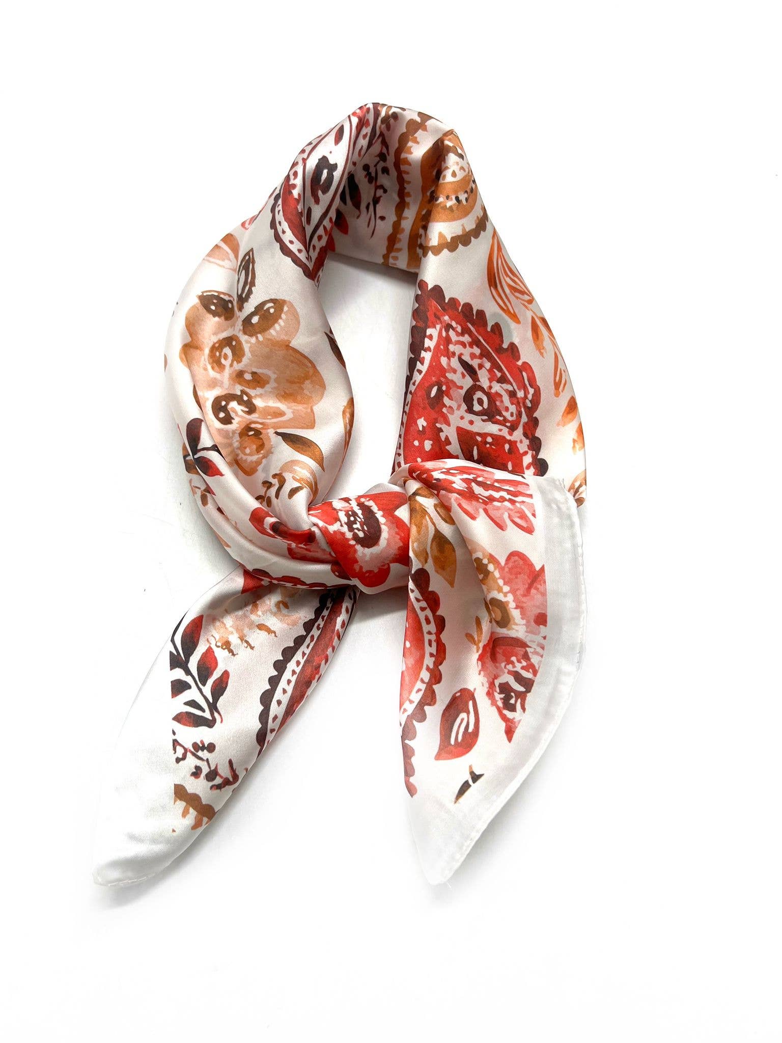 D2026-34 Foulard touche soie 70x70 motif bandana
