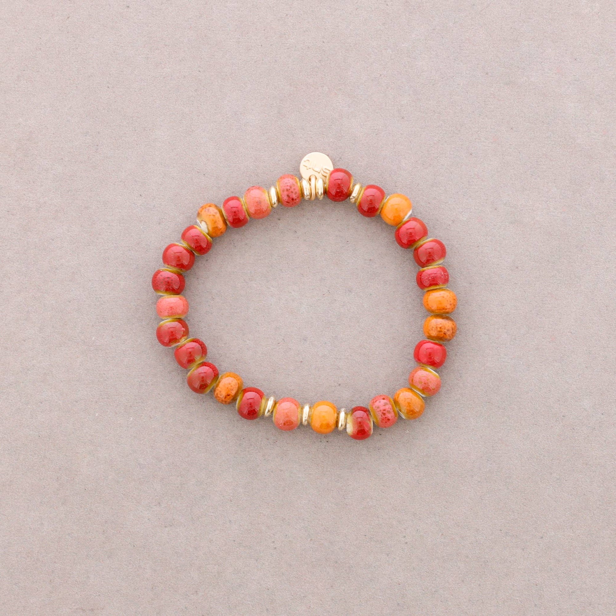 Bracelet élastique avec perles en céramique