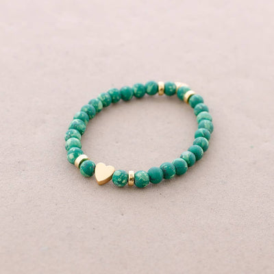 Bracelet élastique perles avec cœur
