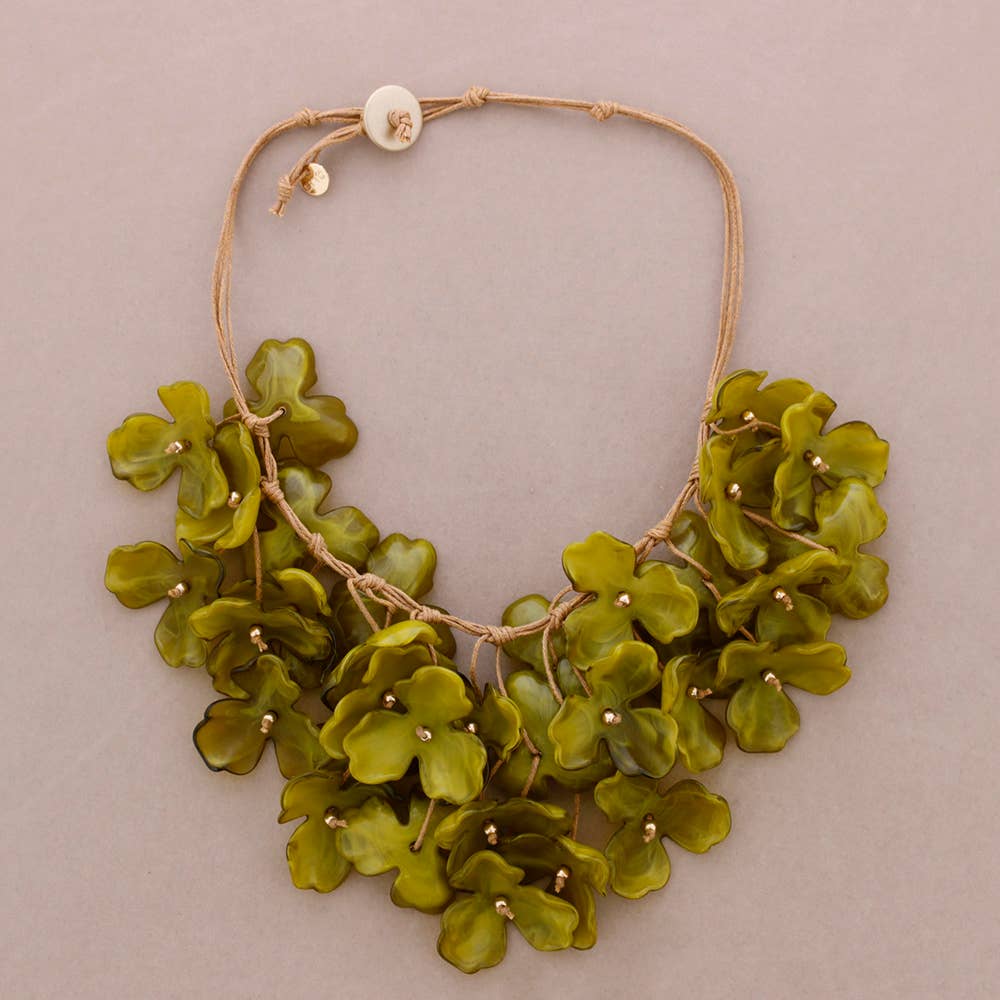 Collier Pendentifs Fleur Résine