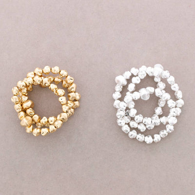 Bracelet Élastique Triple Perles Métal