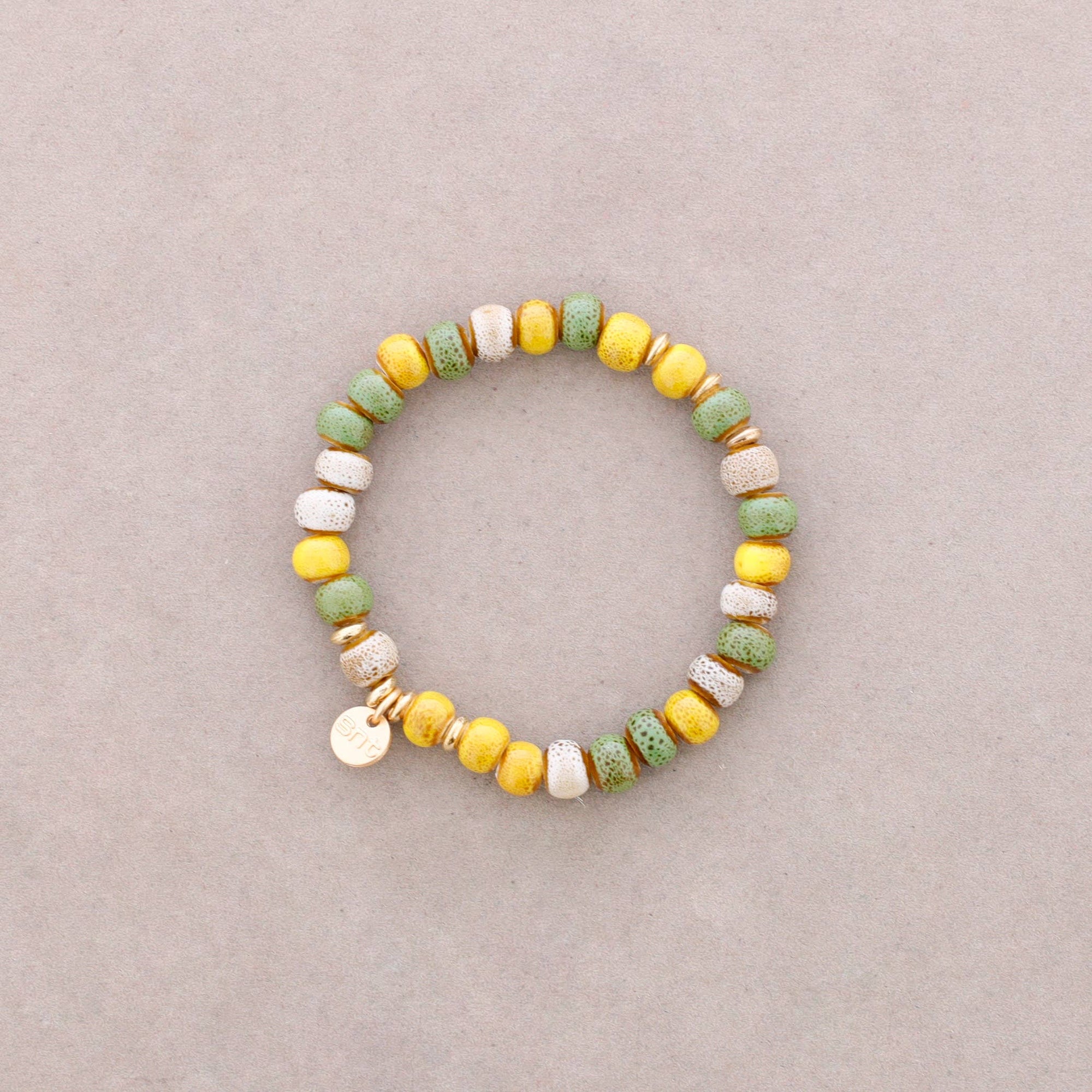 Bracelet élastique avec perles en céramique