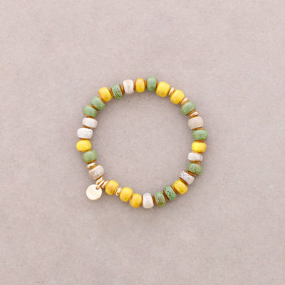 Bracelet élastique avec perles en céramique