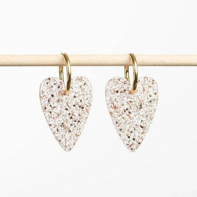 Boucles d'oreilles Cœur Ivoire Champagne