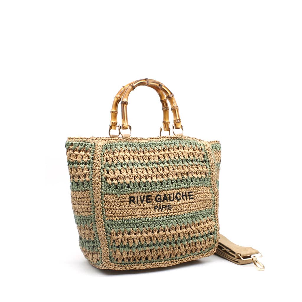 Sac cabas en papier tressé avec anses Rive Gauche