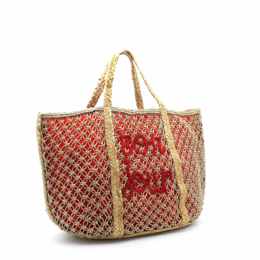 Cabas en jute message Viviane