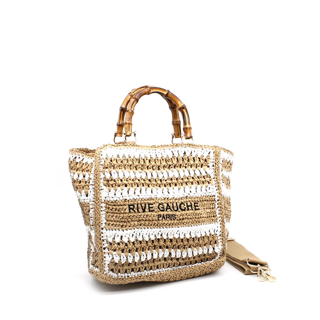 Sac cabas en papier tressé avec anses Rive Gauche
