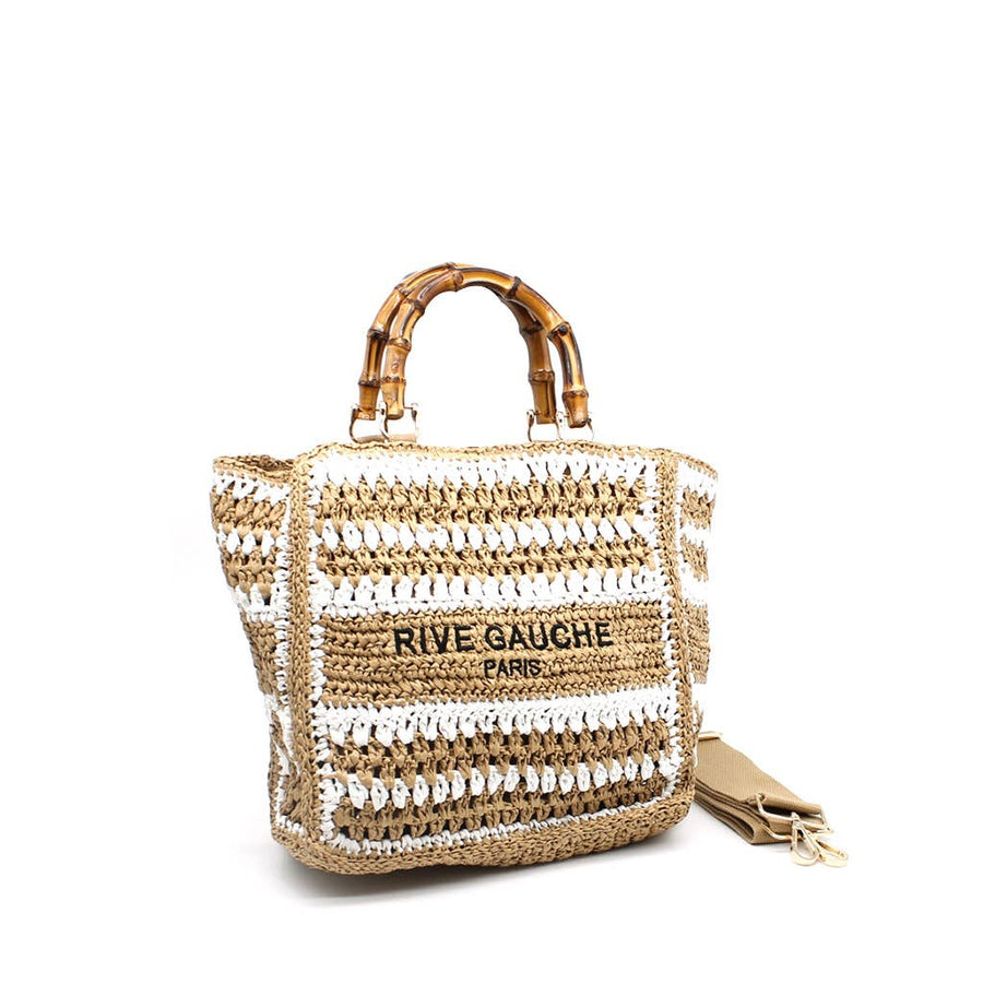 Sac cabas en papier tressé avec anses Rive Gauche