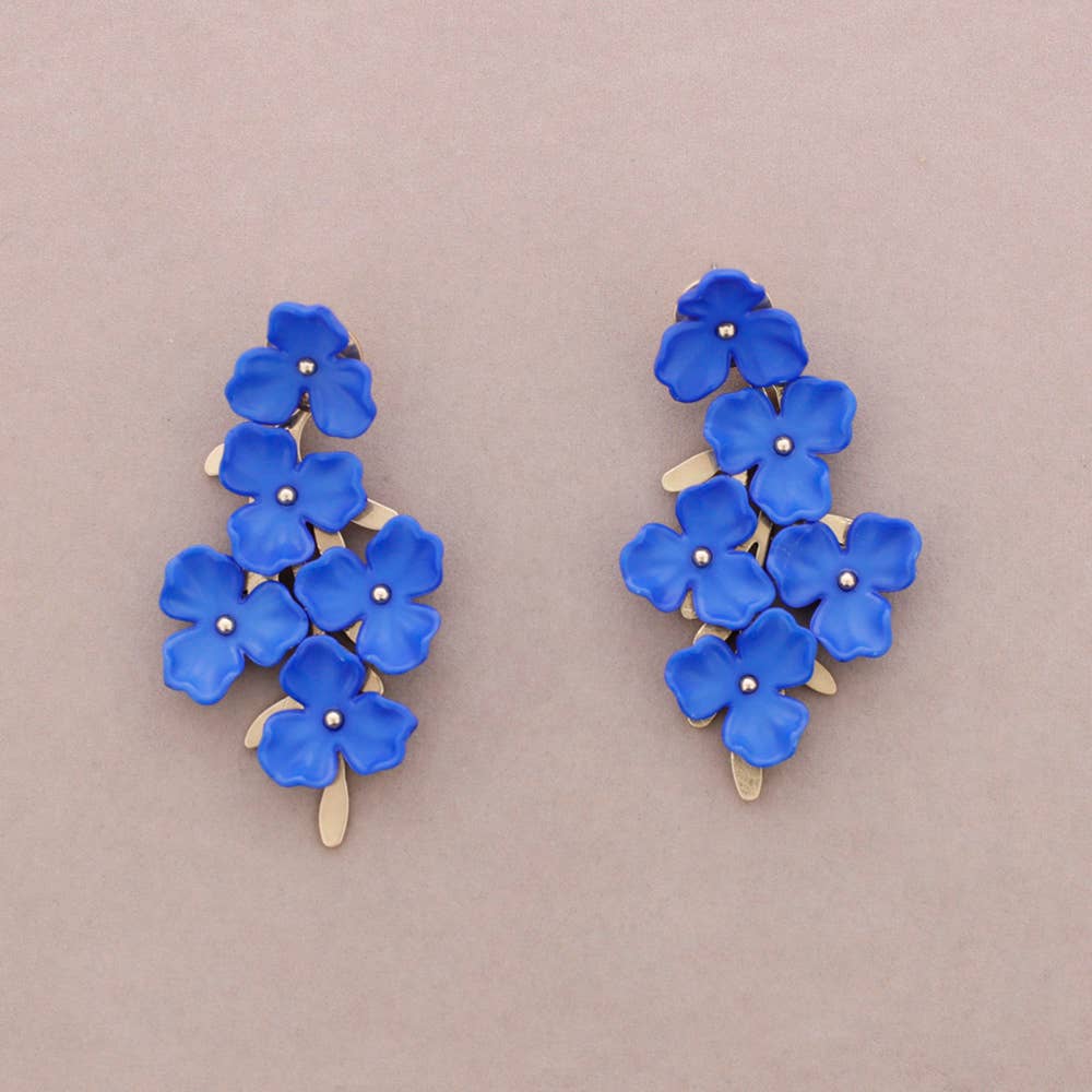 Boucles d'oreilles Fleur Résine Métal