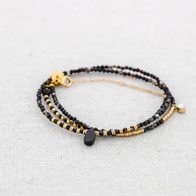 Bracelet Acier Trois Tours Pierres