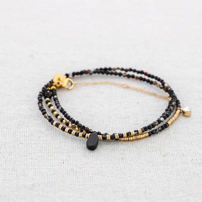 Bracelet Acier Trois Tours Pierres