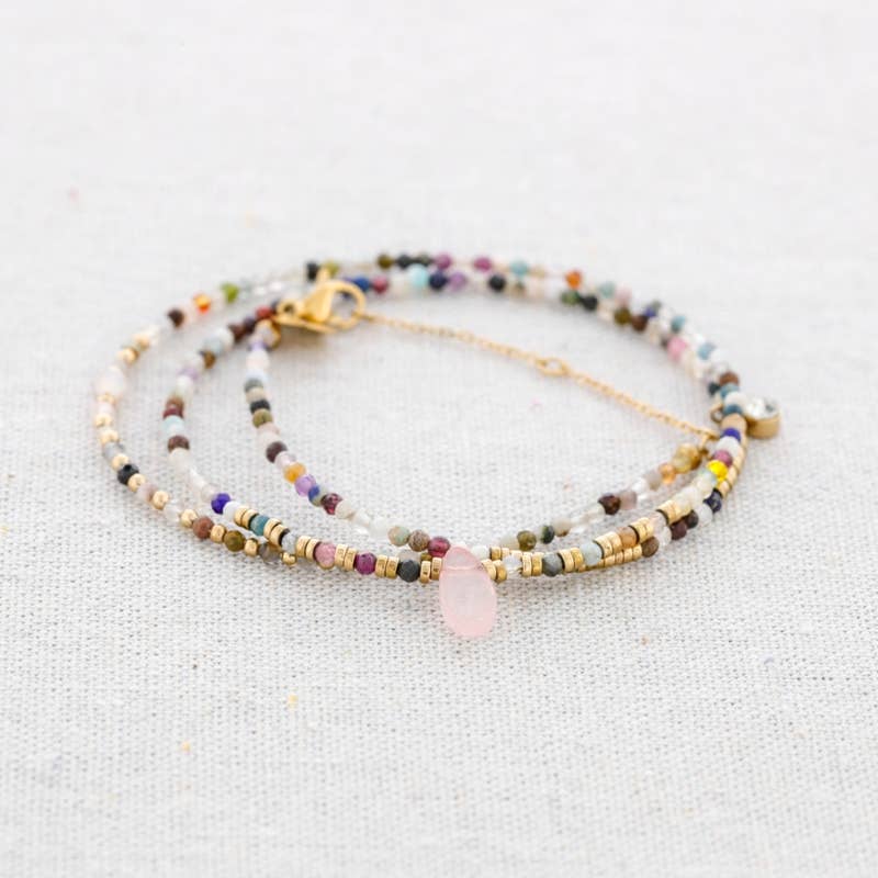 Bracelet Acier Trois Tours Pierres